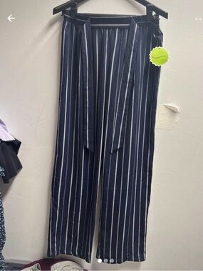 Striped Navy Wide-Leg Men’s Pants